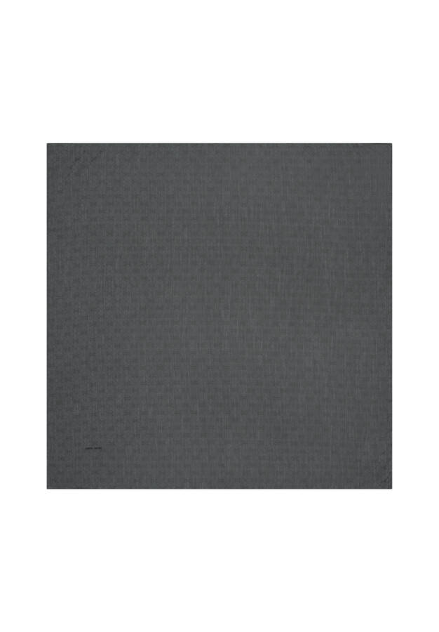 Gri 100X100 K.Pierre Cardın Logolu İpek Koton Jakar - Pierre Cardin
