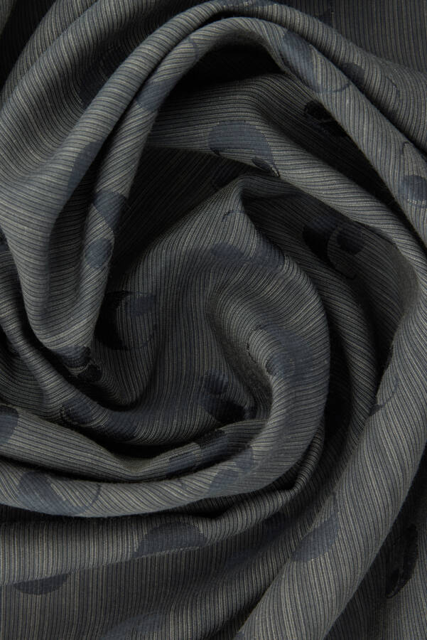 Gri 75X200 B.Cacharel Logolu İpek Koton Jakar Etol - 2