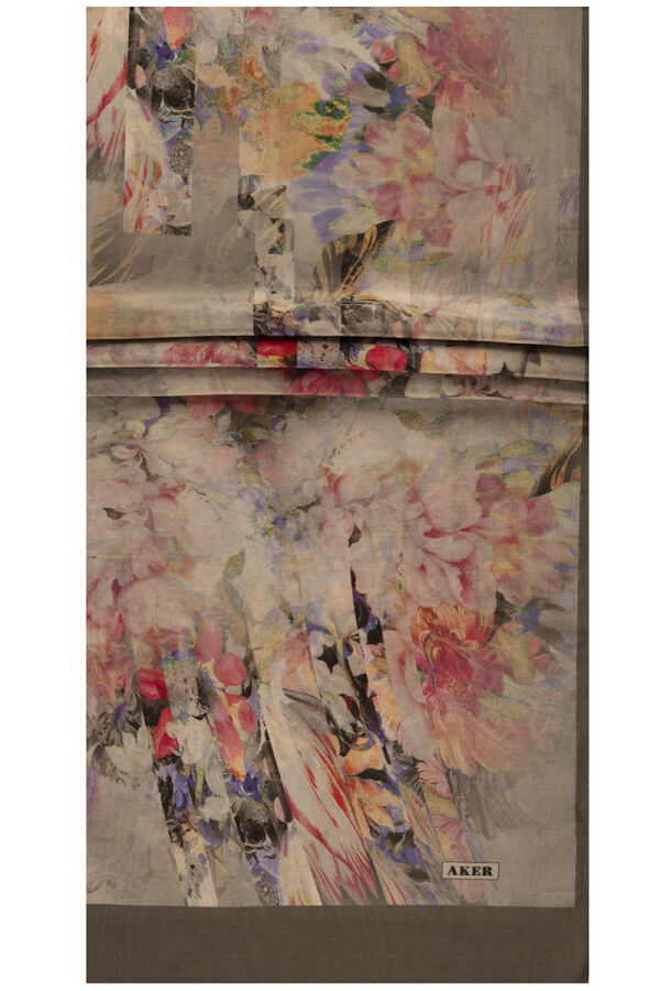 Gri 75X200 İpek Koton Şal - 1