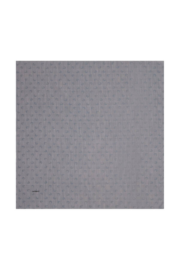 Gri 90X90 B. Logolu İpek Koton Jakar Eşarp - Cacharel
