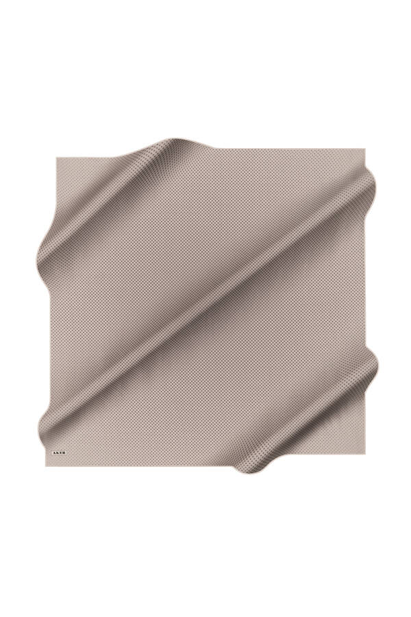 Gri 90X90 İpek Krep Saten Eşarp - 1