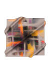 Gri 90X90 İpek Krep Saten Eşarp 