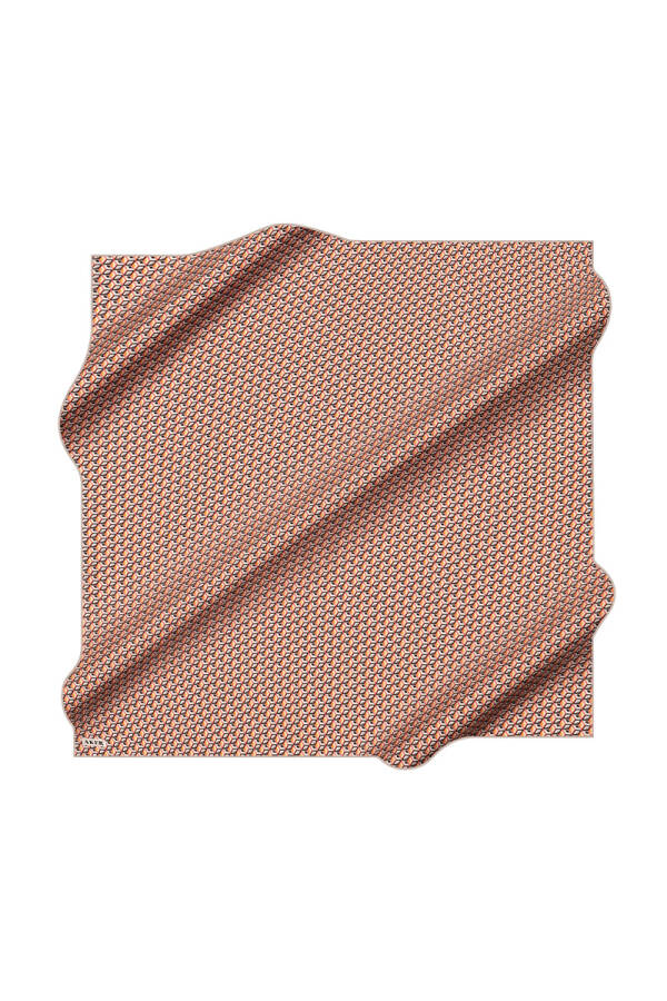 Gri 90X90 İpek Krep Saten Eşarp - 1