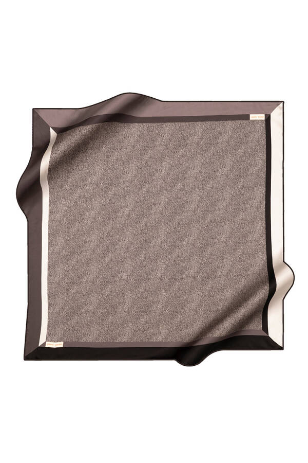 Gri 90X90 İpek Krep Saten Eşarp - 1