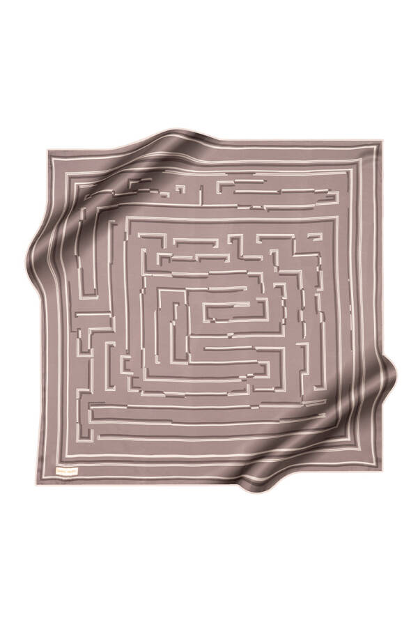 Gri 90X90 İpek Krep Saten Eşarp - 1