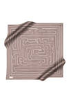 Gri 90X90 İpek Krep Saten Eşarp 