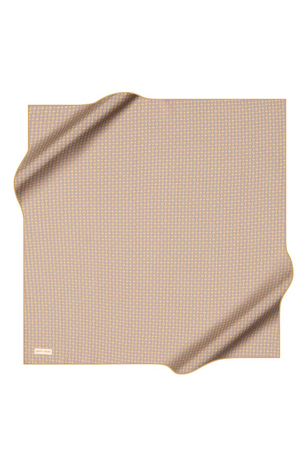 Gri 90X90 İpek Krep Saten Eşarp - 1
