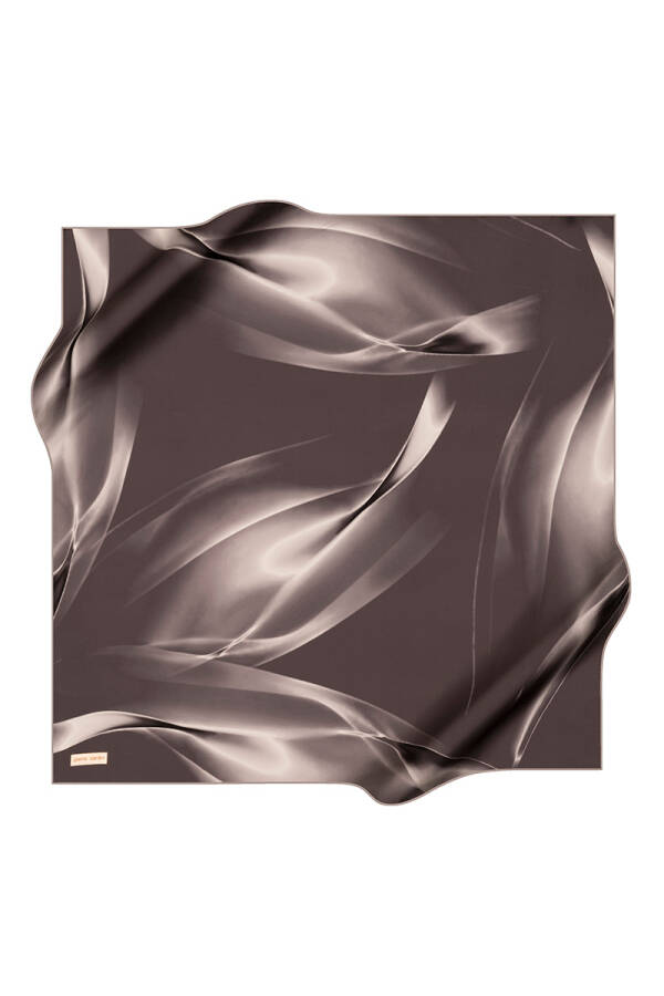 Gri 90X90 İpek Krep Saten Eşarp - Pierre Cardin