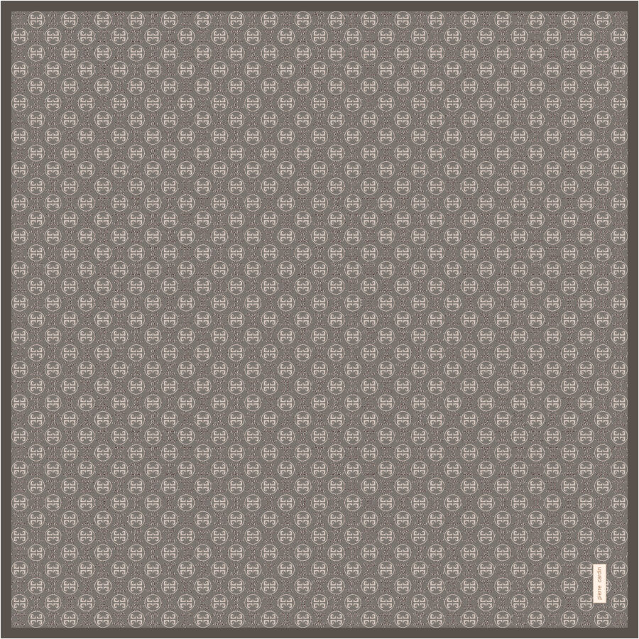 Gri 90X90 İpek Krep Saten Eşarp - 1