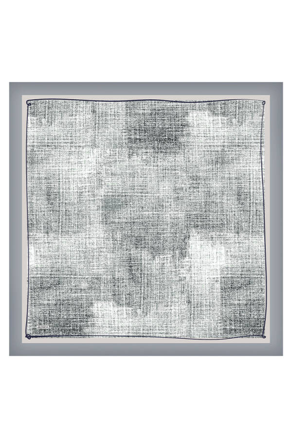 Gri 90X90 İpek Twill Eşarp - 1