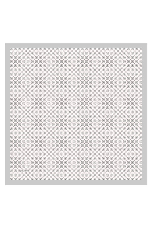 Gri 90X90 İpek Twill Eşarp - 1