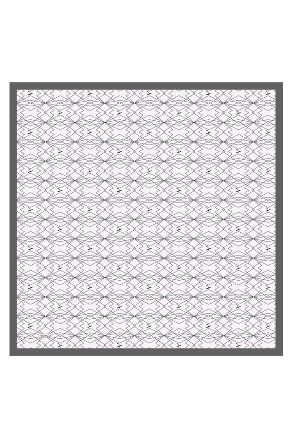 Gri 90X90 İpek Twill Eşarp - 1