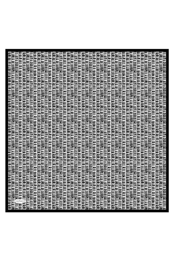 Gri 90X90 İpek Twill Eşarp - 1