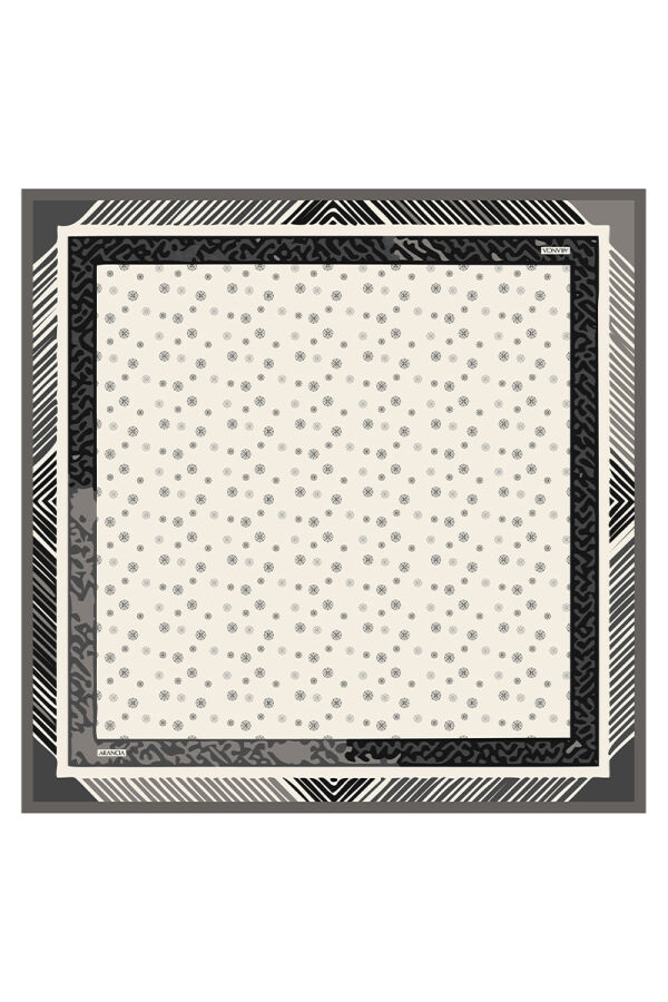 Gri 90X90 İpek Twill Eşarp - ARANCIA