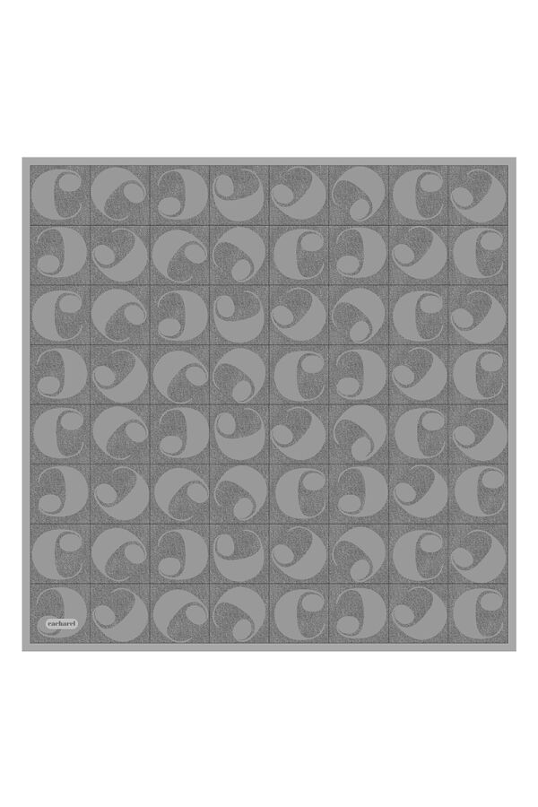 Gri 90X90 İpek Twill Eşarp - Cacharel