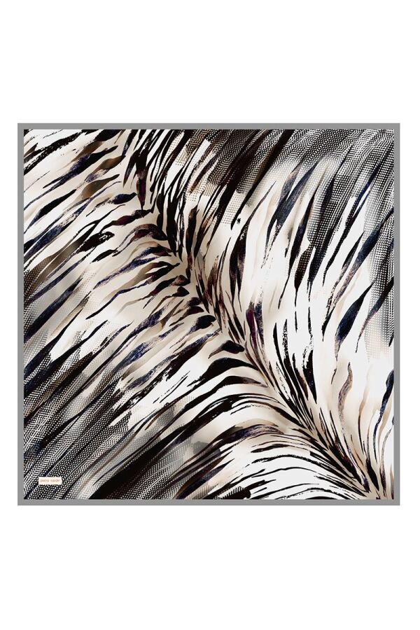 Gri 90X90 İpek Twill Eşarp - Pierre Cardin