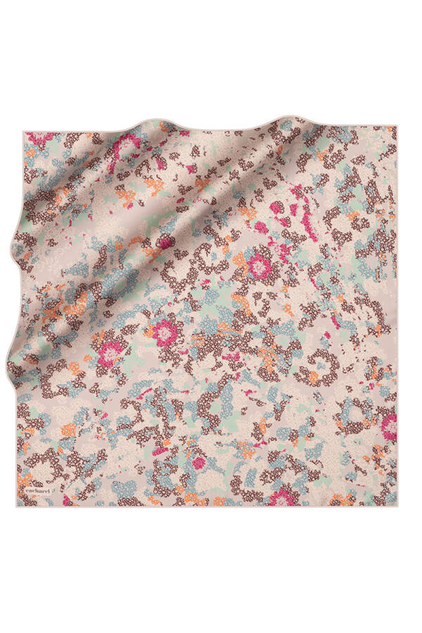 Gri 90X90 İpek Twill Eşarp - 1