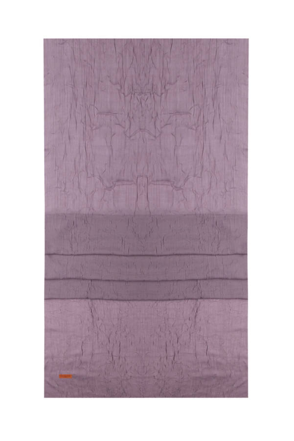 Lila Polyester Dikdörtgen Desenli Şal - 1
