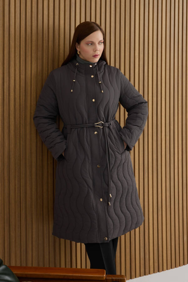 Gri Beli Lastik Ayarlı Mont - Aker (1)