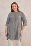 Gri Çizgi Detaylı Spor Tunik - 4