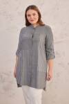 Gri Çizgi Detaylı Spor Tunik - 5