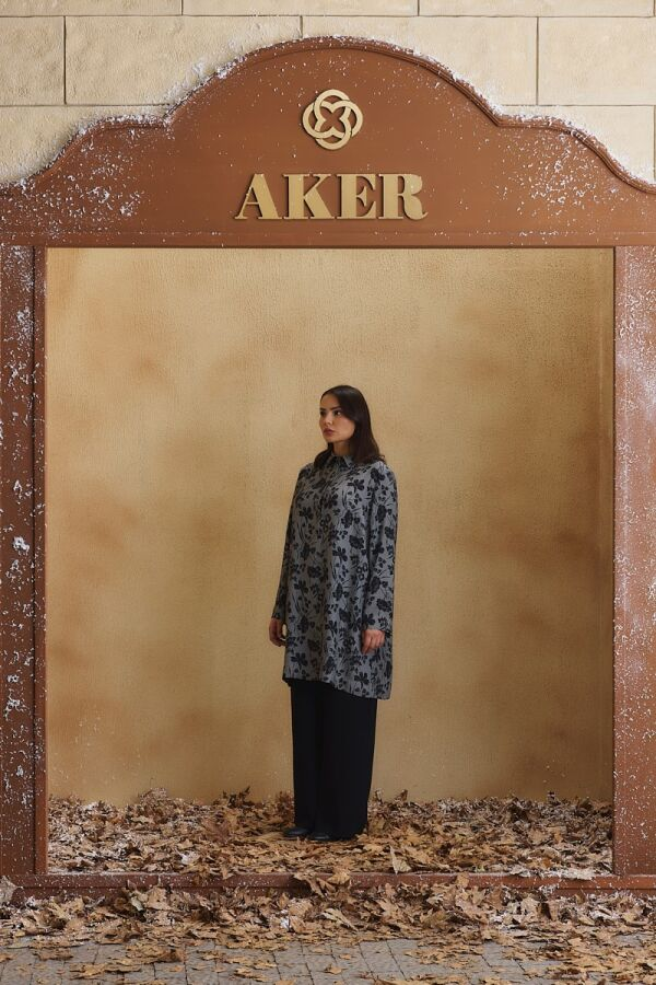 Gri Desenli Tunik - Aker (1)