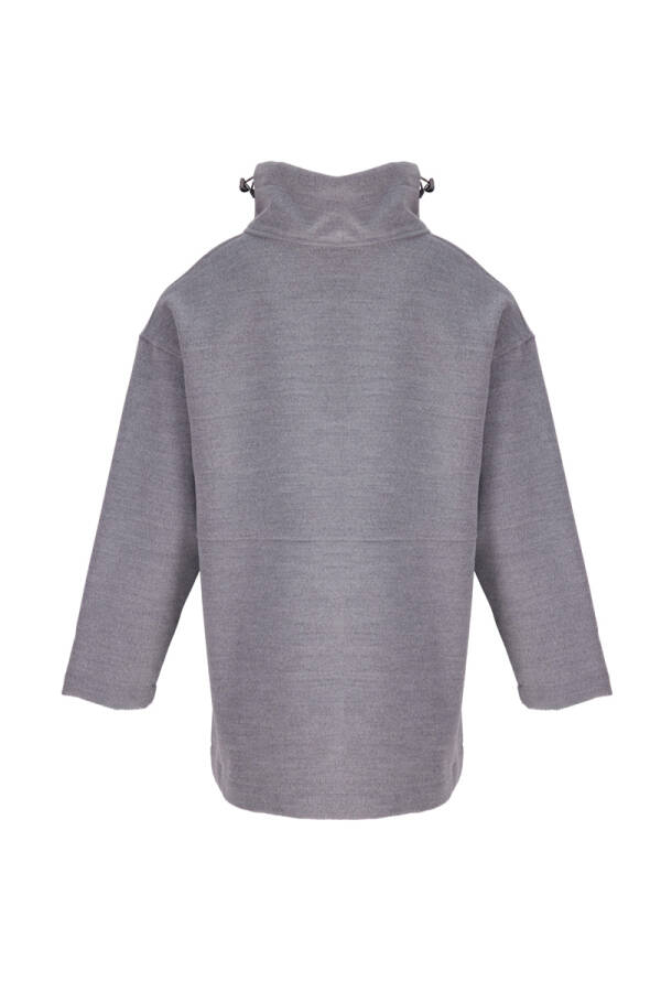 Gri Dik Yaka Spor Sweat - 3