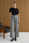 Gri Dokuma Pantolon - 1