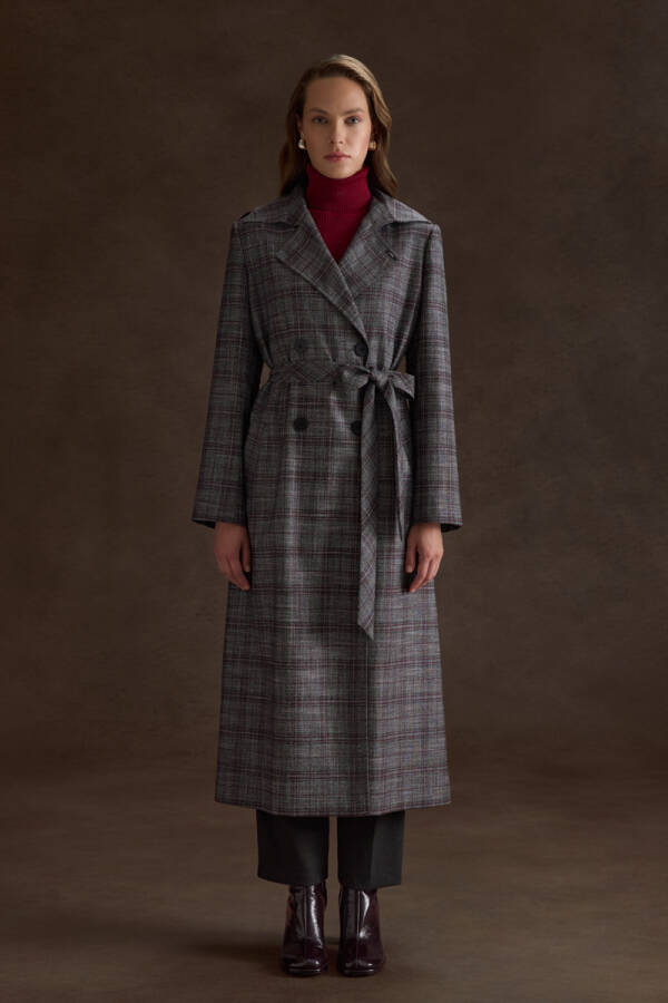 Gri Ekose Trençkot - 4