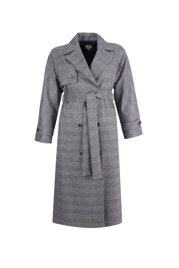 Gri Ekoseli Pardösü - 1