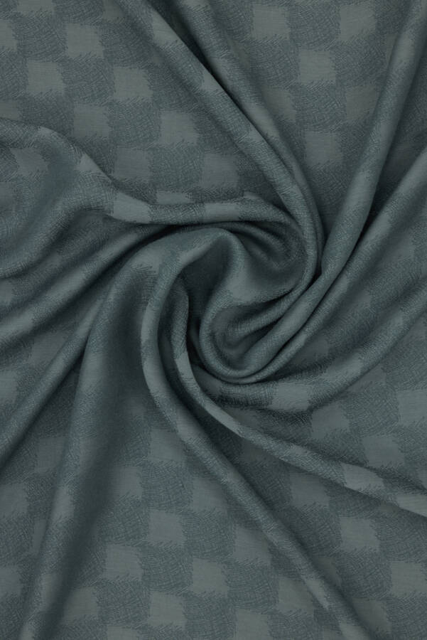 Gri Kare Jakar Şal - 2