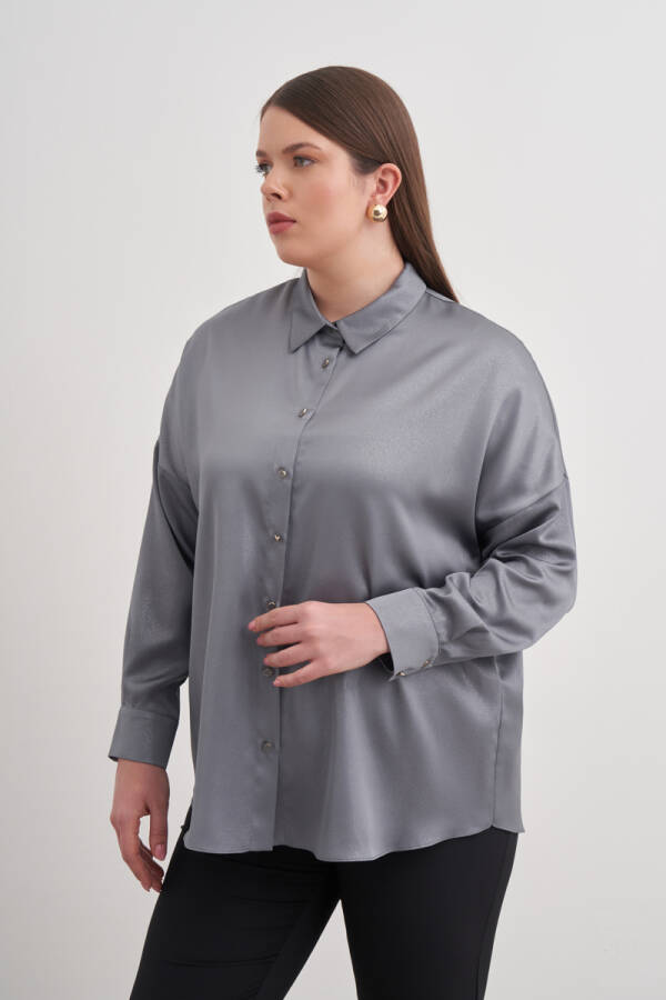 Gri Klasik Gömlek - 4