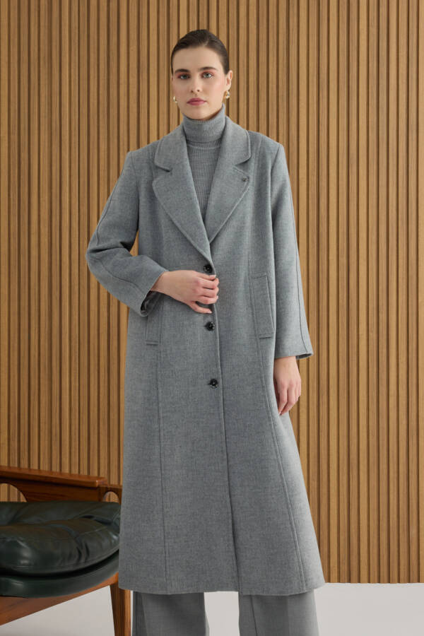 Gri Kup Detaylı Kaban - Aker (1)