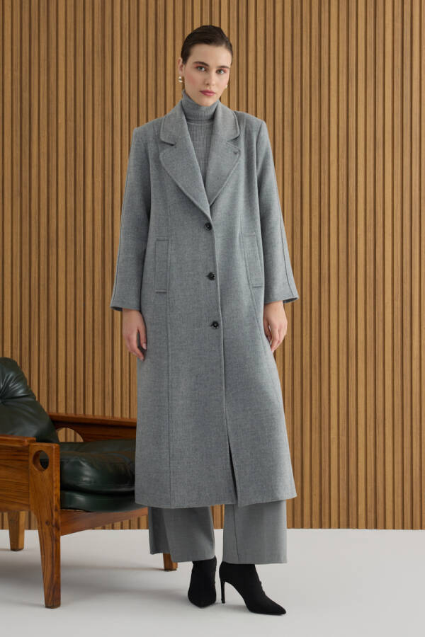 Gri Kup Detaylı Kaban - 4