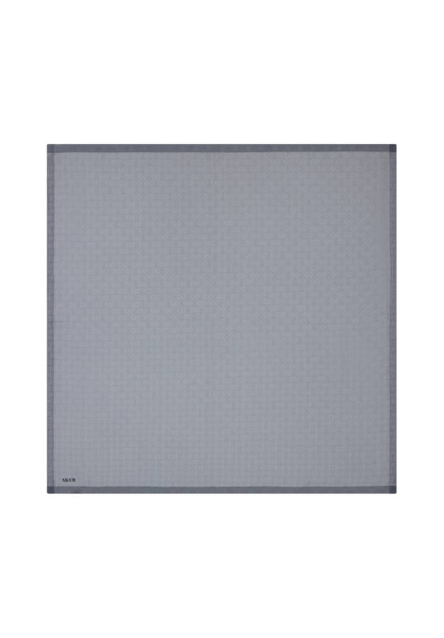 Gri Monogram Jakar Eşarp - 1