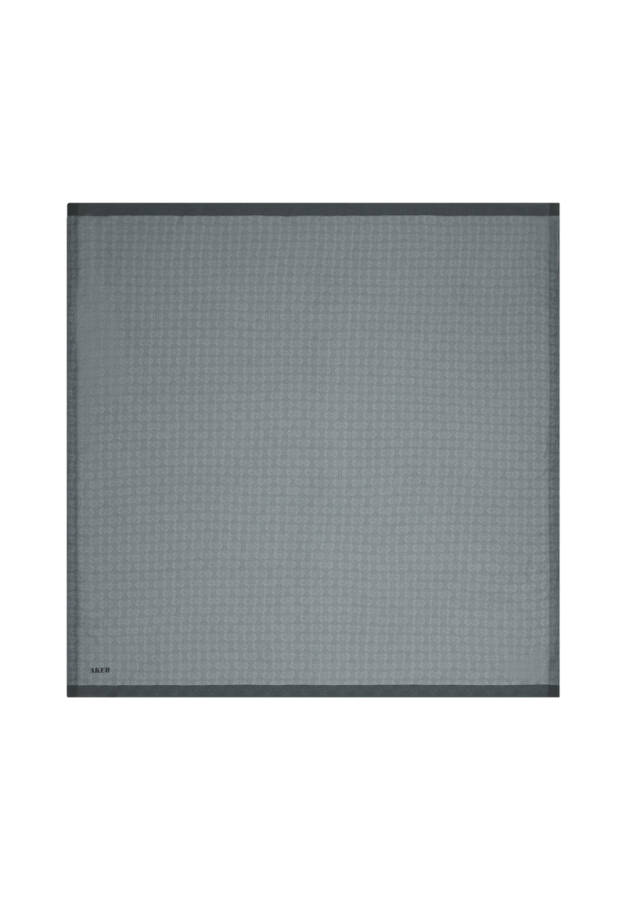 Gri Monogram Jakar Eşarp - 1