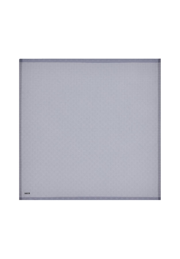 Gri Monogram Jakar Eşarp - 1