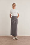 Gri Örme Kalem Etek - 1