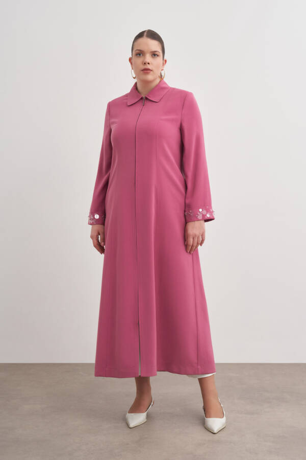 Gül Kurusu Kolları İşleme Detaylı Pardösü - Aker