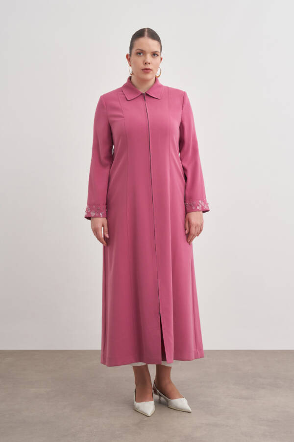 Gül Kurusu Kolları İşleme Detaylı Pardösü - 4