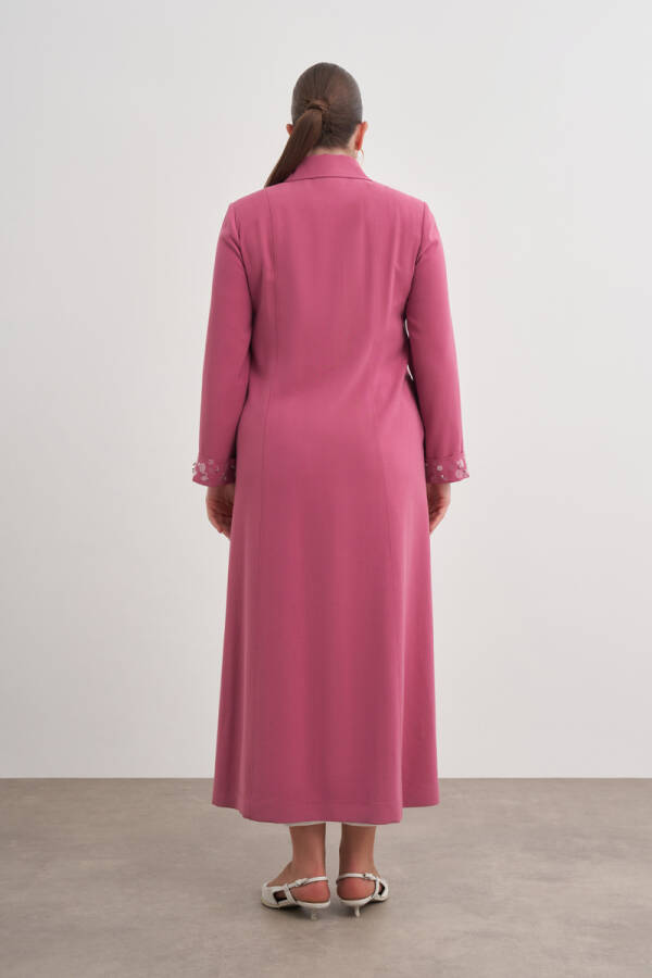 Gül Kurusu Kolları İşleme Detaylı Pardösü - 7