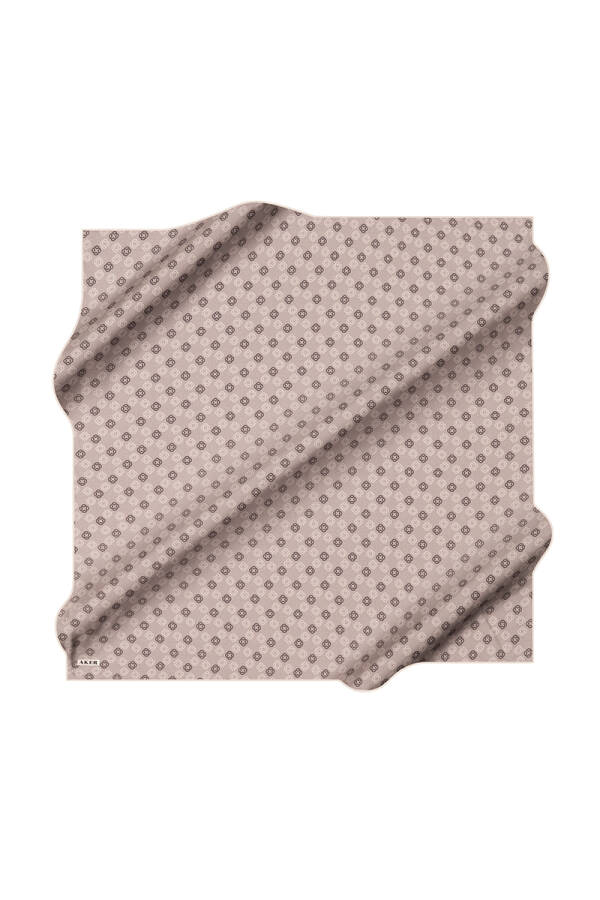 Gümüş 90X90 İpek Krep Saten Eşarp - 1