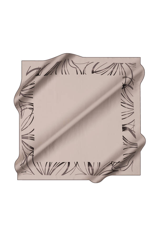 Gümüş 90X90 İpek Krep Saten Eşarp - 1