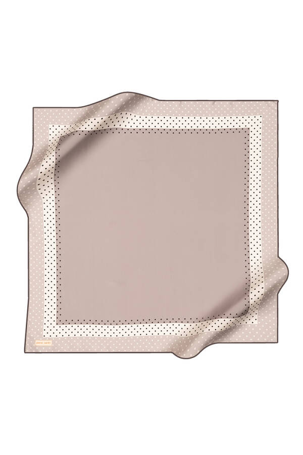 Gümüş 90X90 İpek Krep Saten Eşarp - 1