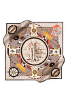 Gümüş 90X90 İpek Krep Saten Eşarp 