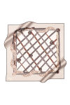 Gümüş 90X90 İpek Krep Saten Eşarp - 1