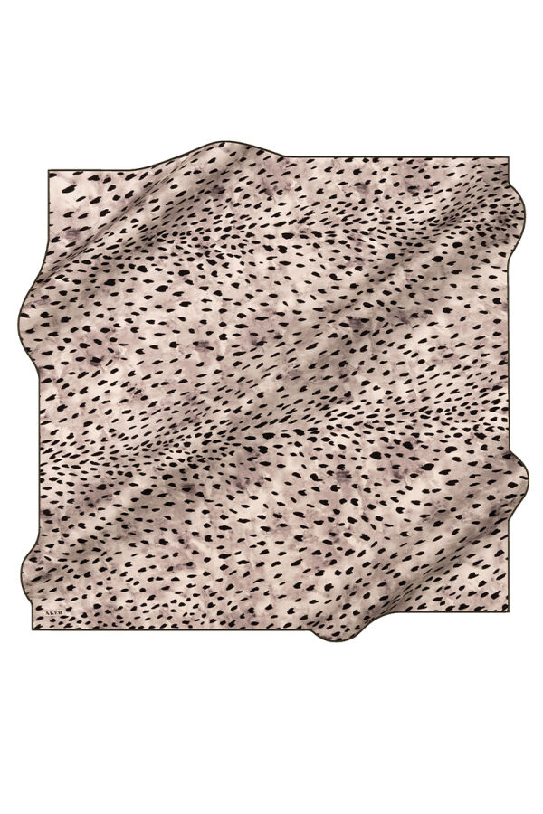 Gümüş 90X90 İpek Krep Saten Eşarp - 1