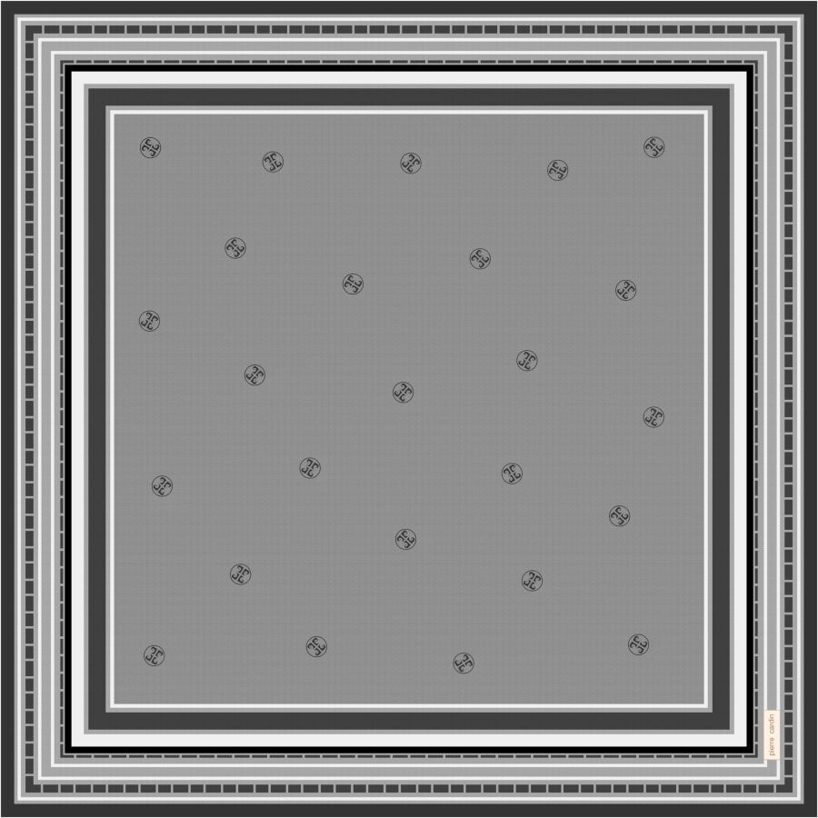 Gümüş 90X90 İpek Krep Saten Eşarp - Pierre Cardin