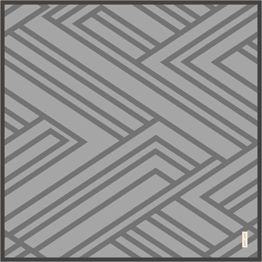 Gümüş 90X90 İpek Krep Saten Eşarp - Pierre Cardin