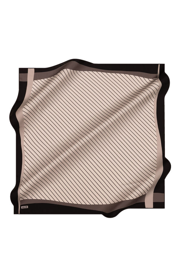Gümüş 90X90 İpek Twill Eşarp - 1